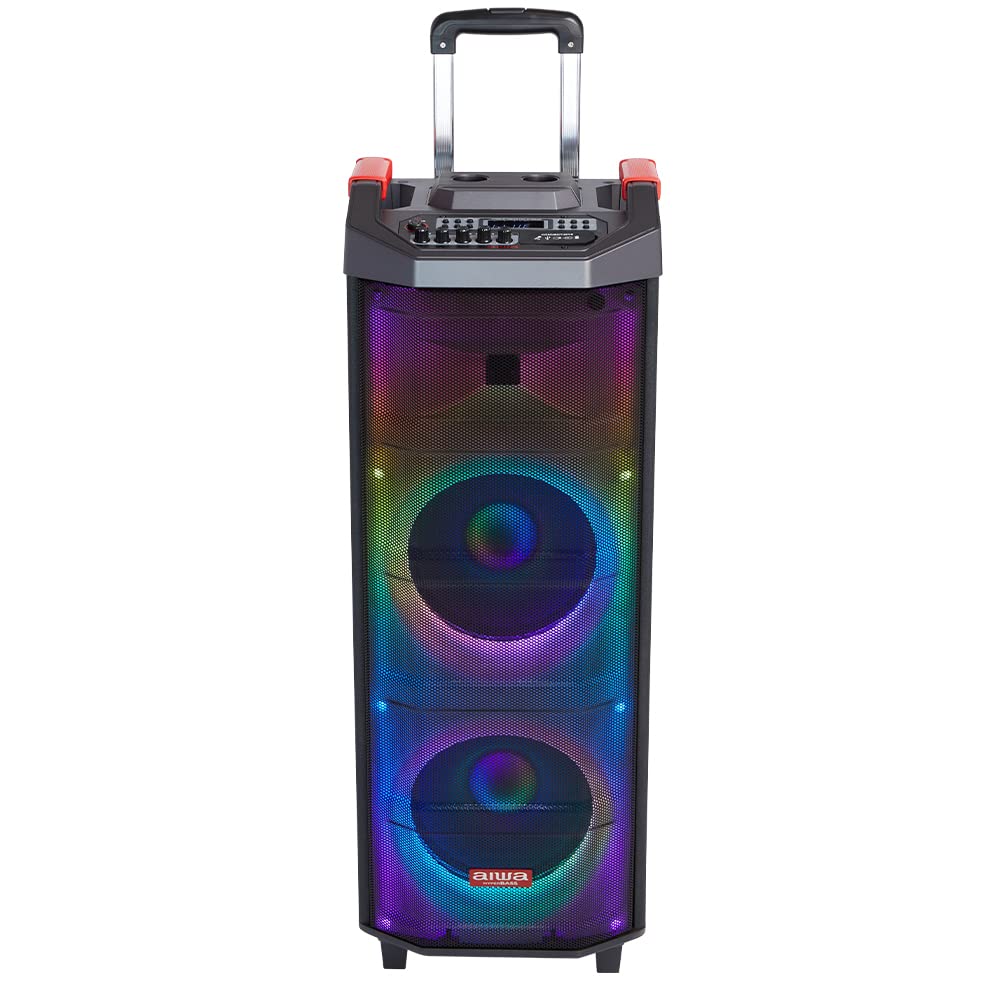 AIWA - KBTUS-710, TROLLEY PARTY SPEAKER 700 W, Bluetooth 5.0 portata 10m, TunerFM, porte USB/SD per Mp3 Recorder/Player, AUX in, 2 microfoni, batteria ric. durata 8 ore, AC adapter, telecomando