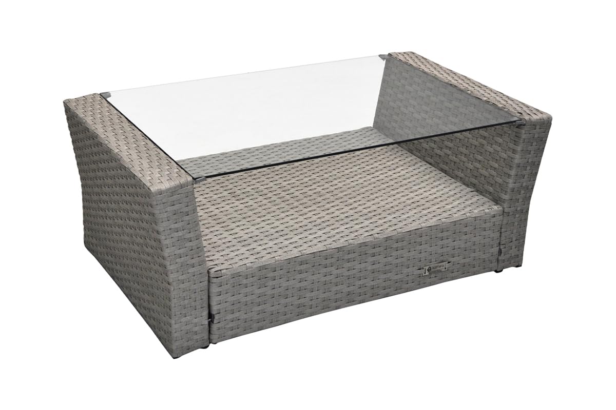 SAMIRA Salotto da giardino in rattan, set di divani da esterno in polyrattan mod. Aurora tortora