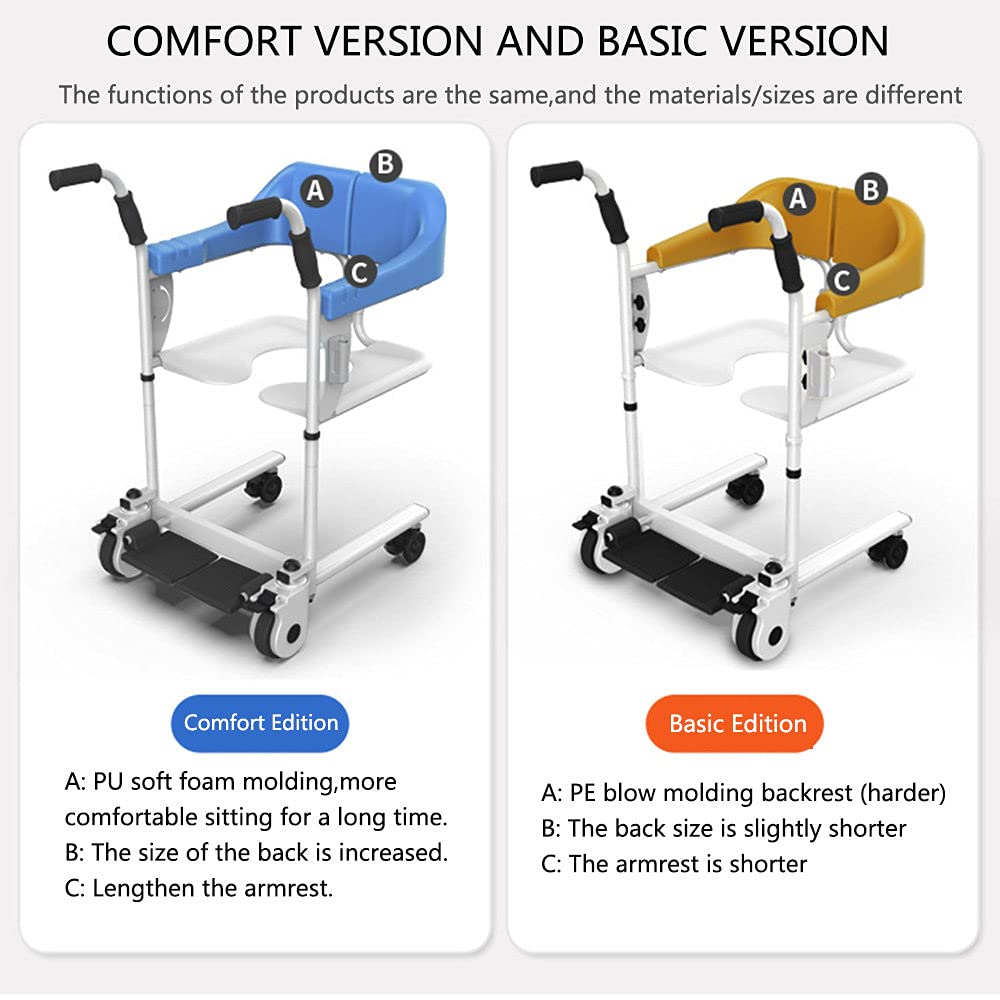 Elevador de traslado de pacientes para ancianos, enfermería, silla de ruedas para discapacitados, silla de ruedas móvil, máquina elevadora para discapacitados, silla de baño multifuncional, silla de