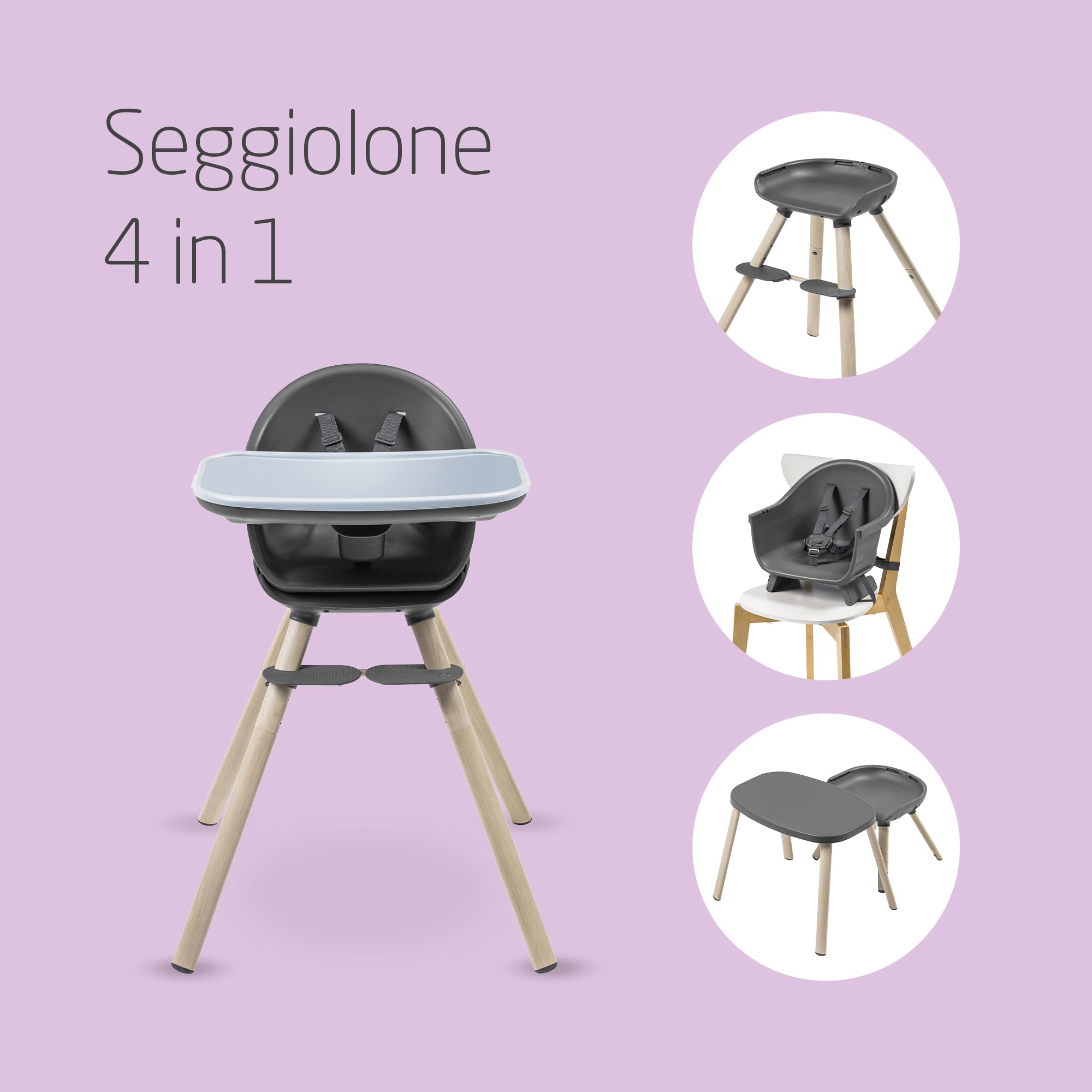 Bellababy Seggiolone Pappa 3 In 1, Seggioline Pappa Convertibile E Ultra Compatto Seggiolone 730462