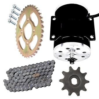 DC 48V 1800W Brushless Motor 3000RPM with 420 10T Sprocket, 37T Rear Chain Sprocket, 100 Link Drive Chain for Scooter Go Kart E Bike Razor ATV UTV Drift Trike 4 Wheeler Tricycle
