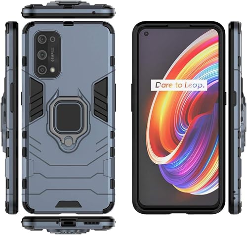 Miniatura 3 de Compatible con RealmeX7 Pro, soporte de anillo de metal a prueba de golpes (funciona con soporte magnético para automóvil), cubierta resistente de