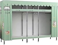 Vista 13 de large closets Portable Wardrobe Closet Thickened Steel Pipe Clothes Closet Saves Space Closets for Bedroom 145cm/165cm/201cm Cloth Closet