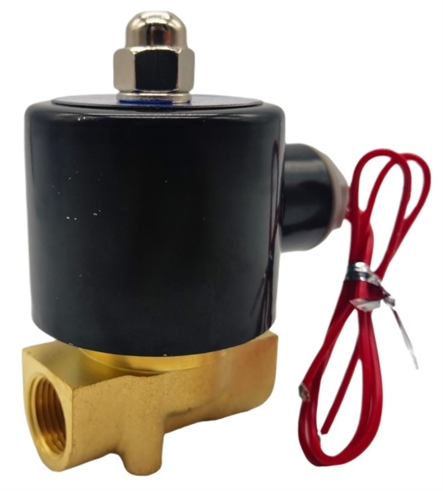Électrovanne pneumatique 24V normalement fermée en laiton pour huile eau et hélium DN10
