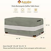 Vista 155 de Funda impermeable para mesa de centro para exteriores, rectangular para mesa auxiliar pequeña, para exteriores, rectangular, impermeable, 48 x 28 x