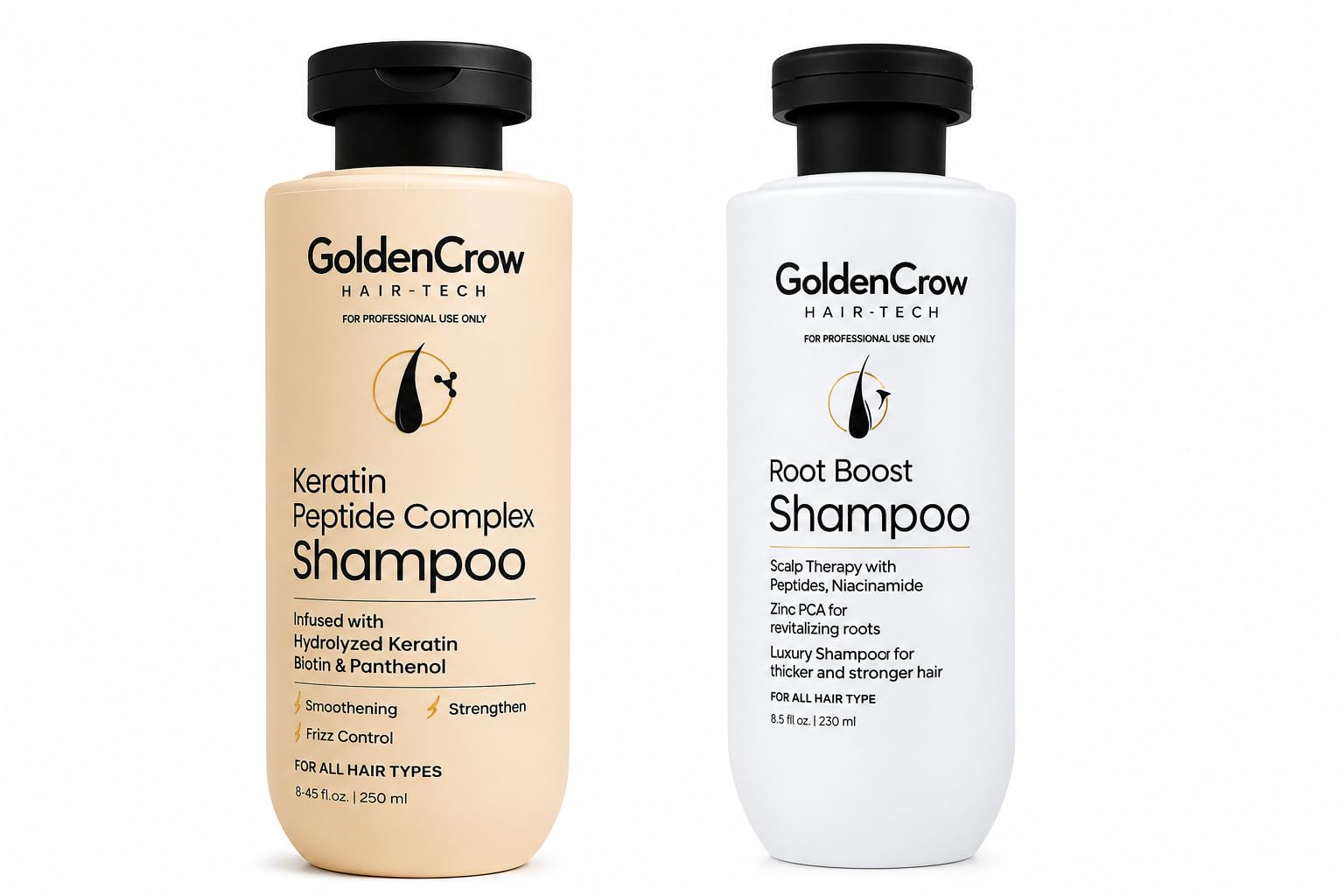 Hair-Tech Keratin Peptide Complex + Root Boost Shampoo Combo | Hydrolyzed Protein, Biotin, Panthenol, Niacinamide, Zinc PCA, Scalp Therapy, Strengthening, Smoothing, Frizz Control-image-3