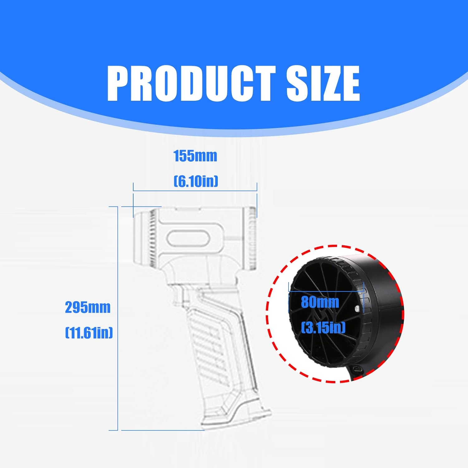 Powerful Electric Blower Violent Fan for Car Drying and Outdoor Cordless with Infinitely Variable Speeds Cordless Blower