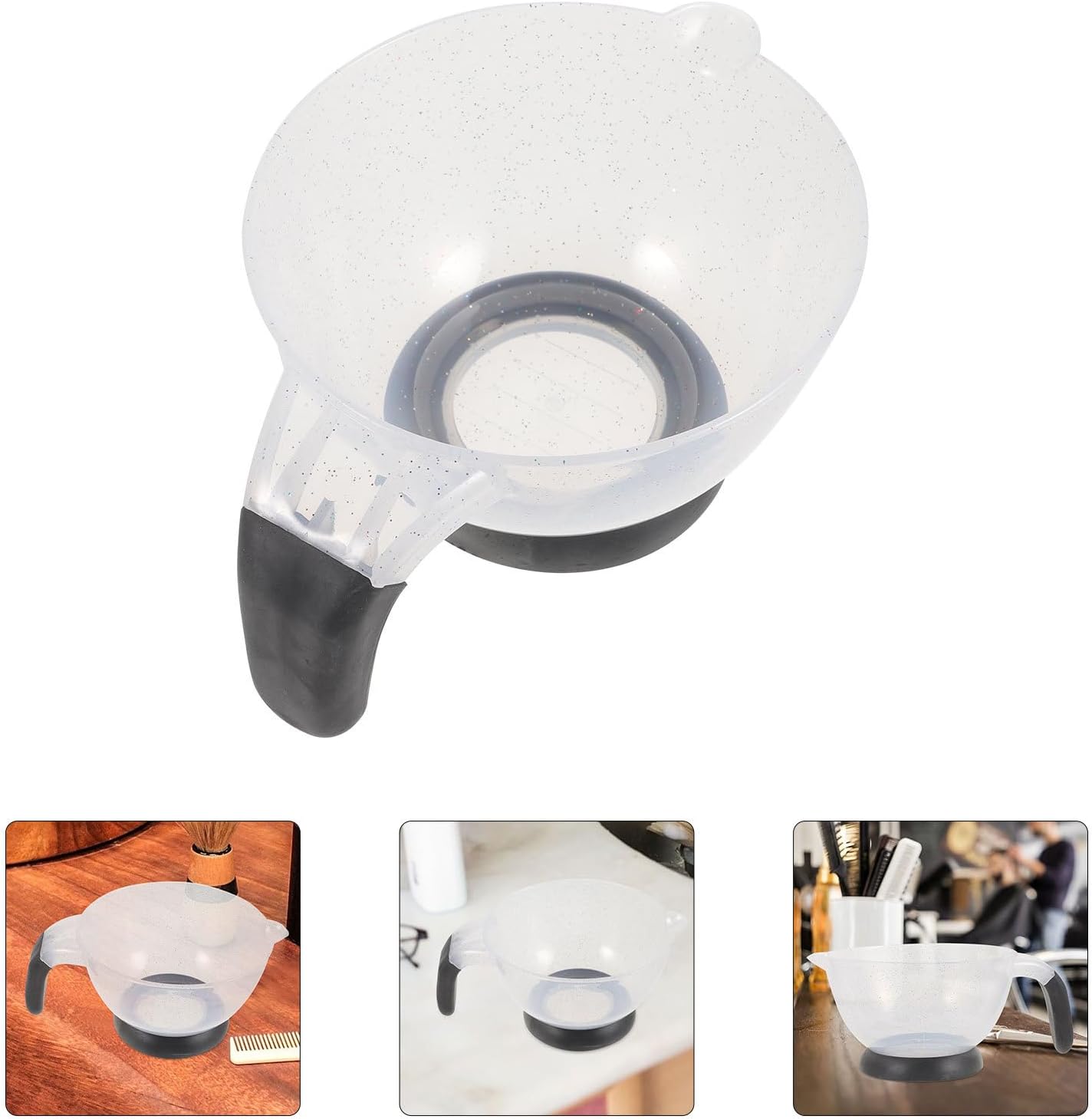 Hair Dye Bowls ，Hair Mixing Bowl with Suction Base Thickened White Silicone Color for Salon Beauty Accessory