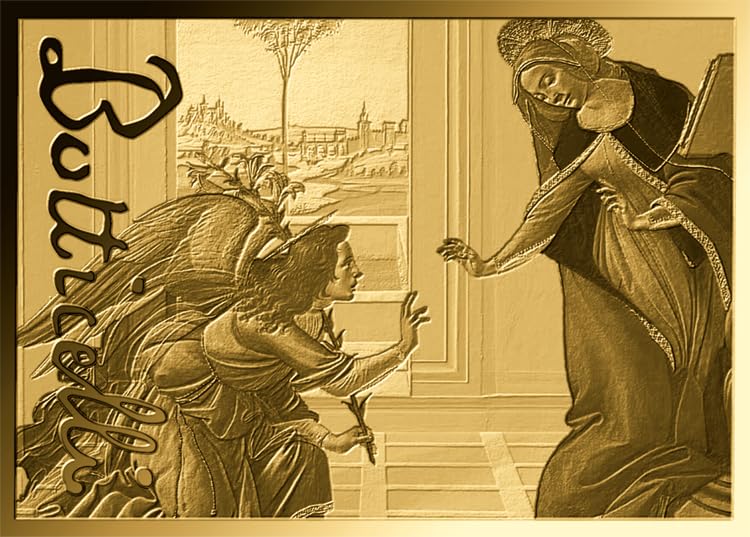 Botticelli Verkündigung an Maria Feingoldbarren in Coincard mit Echtheitszertifikat