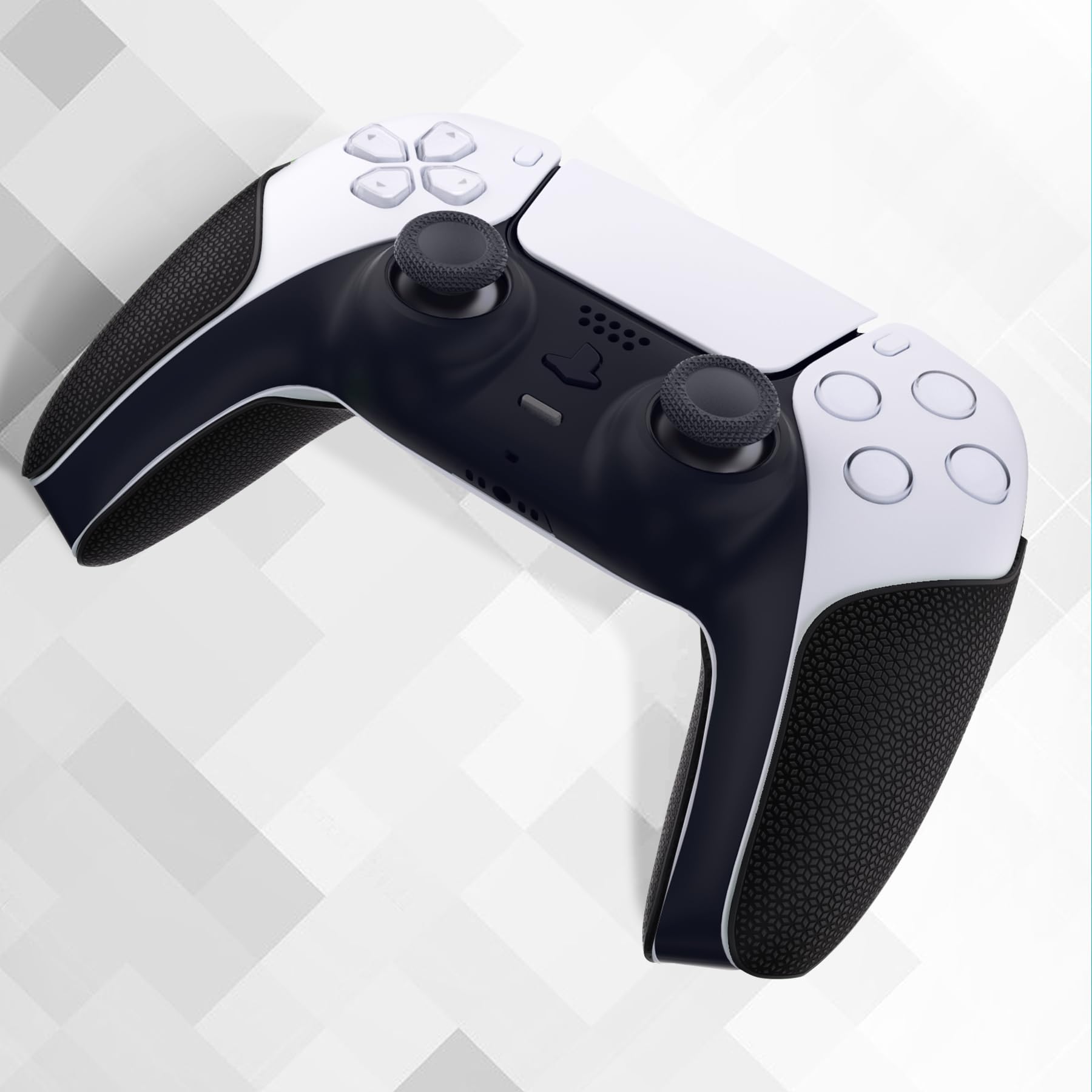 PlayVital Controller Sticker do PS5 - Naklejki Antypoślizgowe, Split Design Podkładki Grip Skin, Ochraniacz Uchwytów - Czarny
