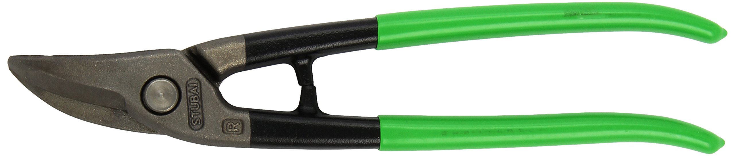 Stubai 267703GR - Tijera para chapa, corte circular diestro (mango plastificado, 250 mm) color verde