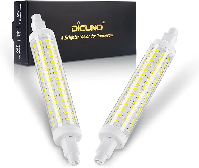 Lámpara LED Tubular DiCUNO R7s 118mm 8.5W, Blanco Frío 6000K, 2 Piezas