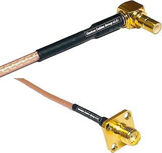 0.5 feet RG316 SMB Male Angle to SMA Female Flange RF Pigtail Coaxial Cable