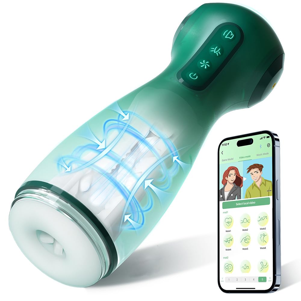 Elektrischer Masturbator Cup für Männer, mit 9 Saugen & 9 Vibrationsmodi, 3D Realistische Taschenmuschi Blowjob Penistrainer, APP Sex Spielzeug für die Männer