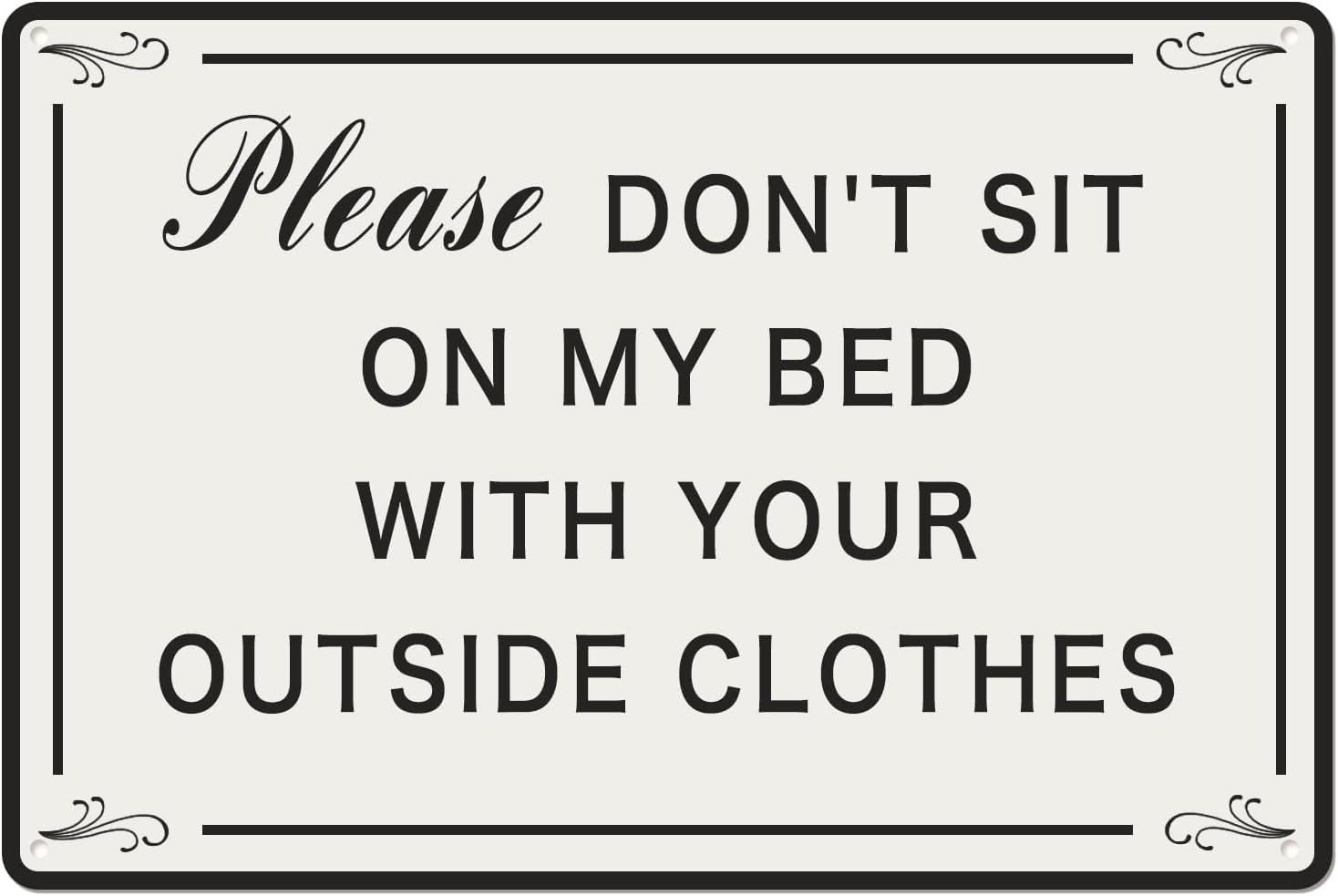 Amazon.com: Funny Greeting Welcome Quote Please Don't Sit on My Bed ...