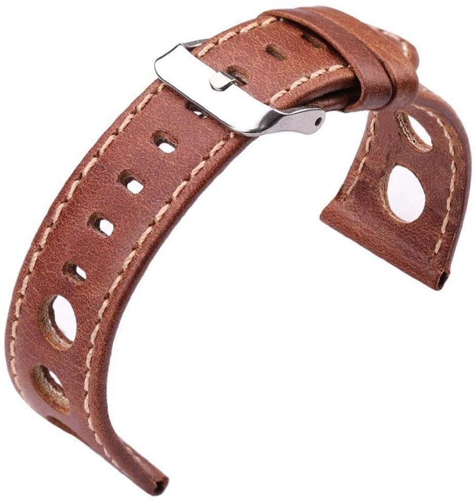Bracelet de montre cuir 22mm 24mm noir marron avec boucle ardillon