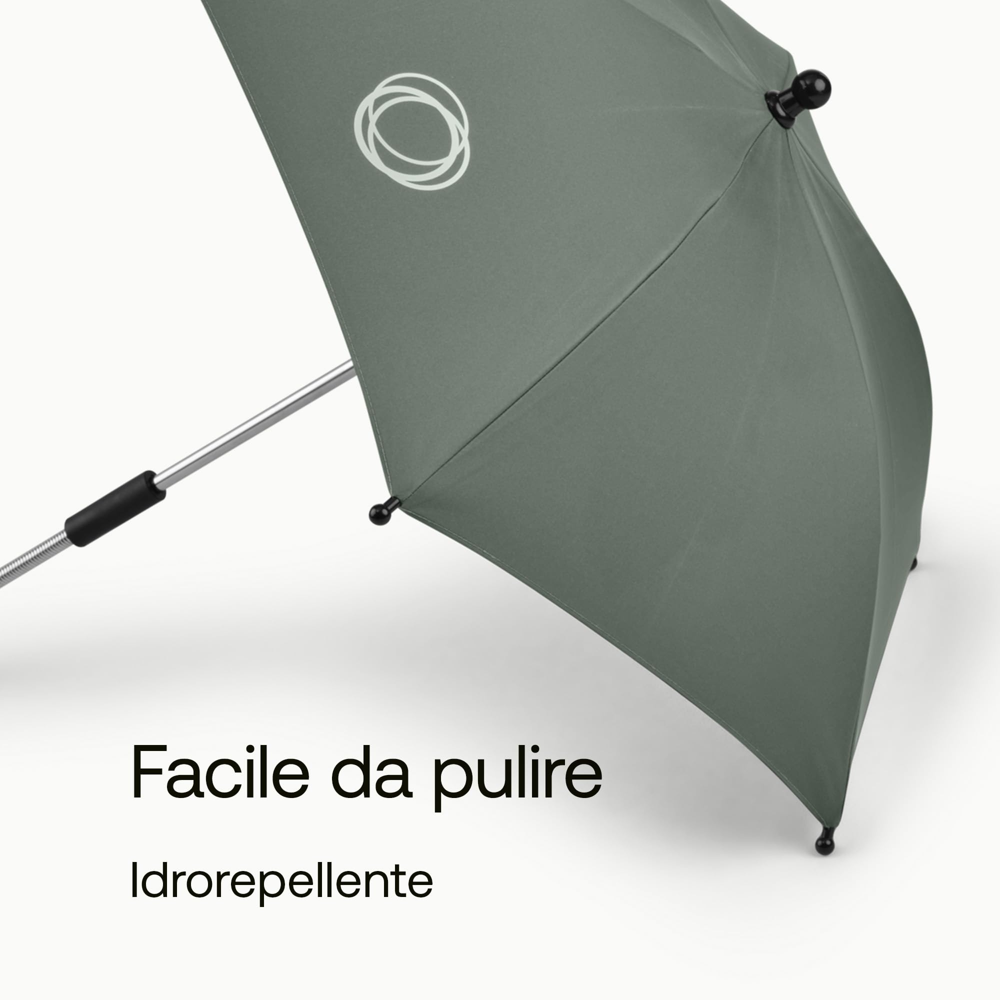 Bugaboo Ombrellino+, Compatibile con Tutti i Passeggini Bugaboo, Tessuto con fattore di protezione solare UPF 50+, Ampia Zona d'Ombra, Collegamento con Un Clic, Forest Green
