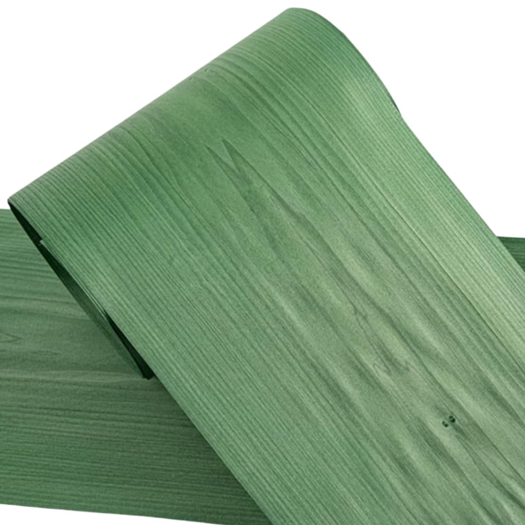 Placage en bois de buis massif teint naturel vert émeraude – 0,5 mm d'épaisseur, 3 x 0,3 m pour la créativité de bricolage, l'élégance des meubles, l'attrait des haut-parleurs, la fraîcheur des