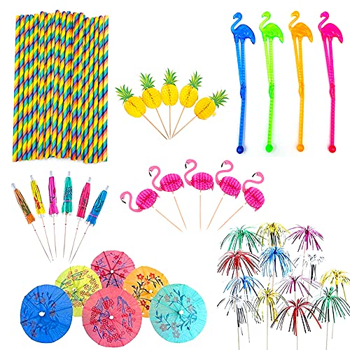 Buntes Set für sommerliche Cocktails