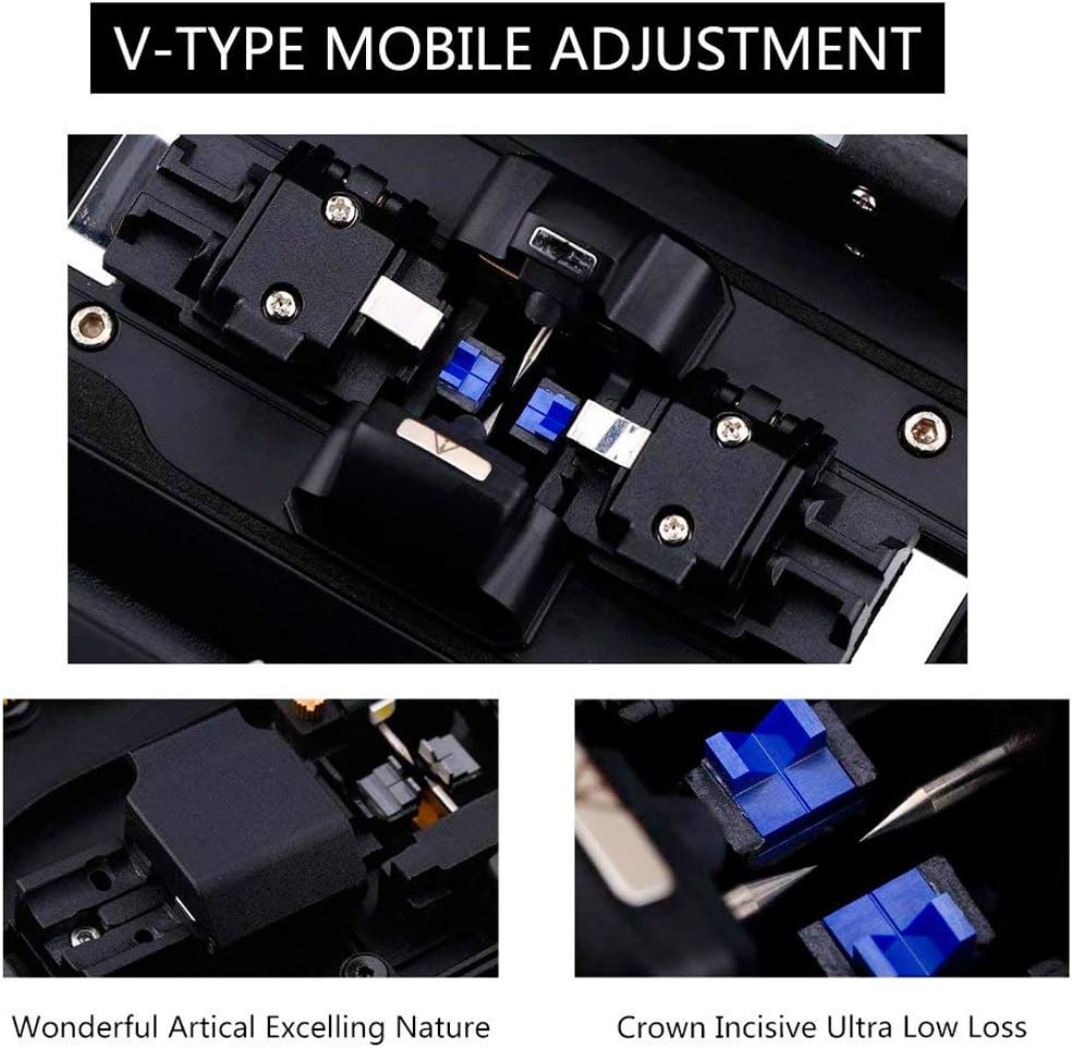 AI-7 Fiber Fusion Splicer, 8 Sec Splicing, 18 Sec Heating, 300x Magnification, 5" HD Screen, Night Operation, Black