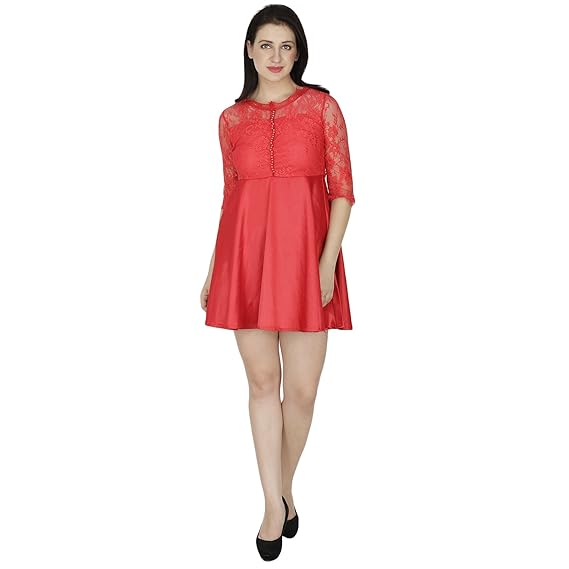 Svt Ada Collections Poly Crepe Red With Net Sleeves Yolk Very Elegant One Piece Dress Red Large Amazon In Clothing Accessories Svt Ada Collections Poly Crepe Red With Net Sleeves Yolk Very Elegant One Piece Dress Red Large Amazon In Clothing Accessories