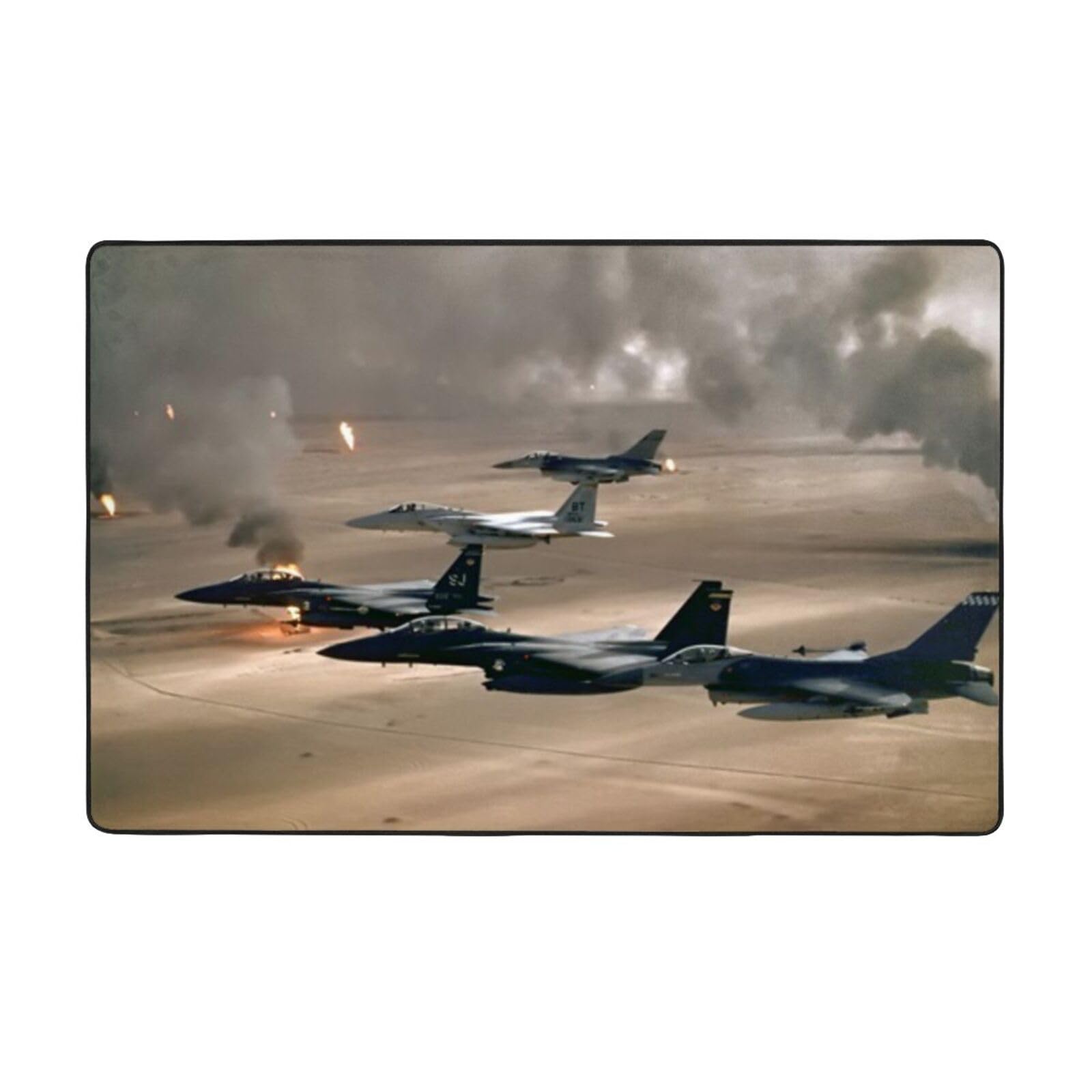 Tapis anti-glisse lavable 150x100 pour sécuriser le salon et la cuisine motif avion