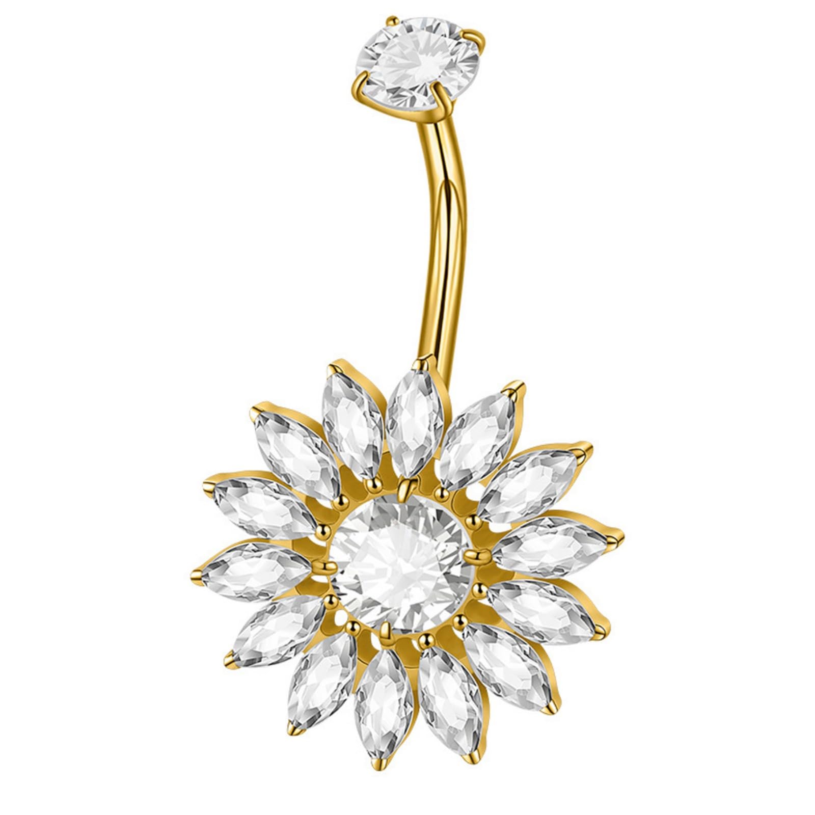 Accessorio per ombelico alla moda, con struttura in lega, per piercing all'ombelico da donna, elegante