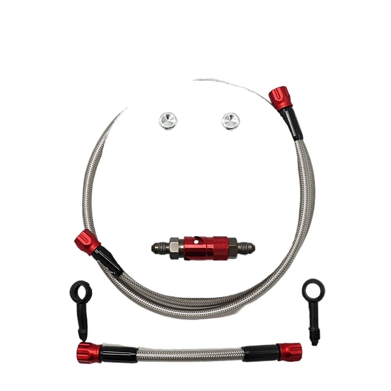 Aqwebvpl 80Cm Red Oil Pipe Brake Line Unions Cvo Aerospace Aluminum Alloy 800 Cm To 1200Cm Reinforced Hydraulic Motorcycle Brake Hose Braided Tube(80Cm Red)