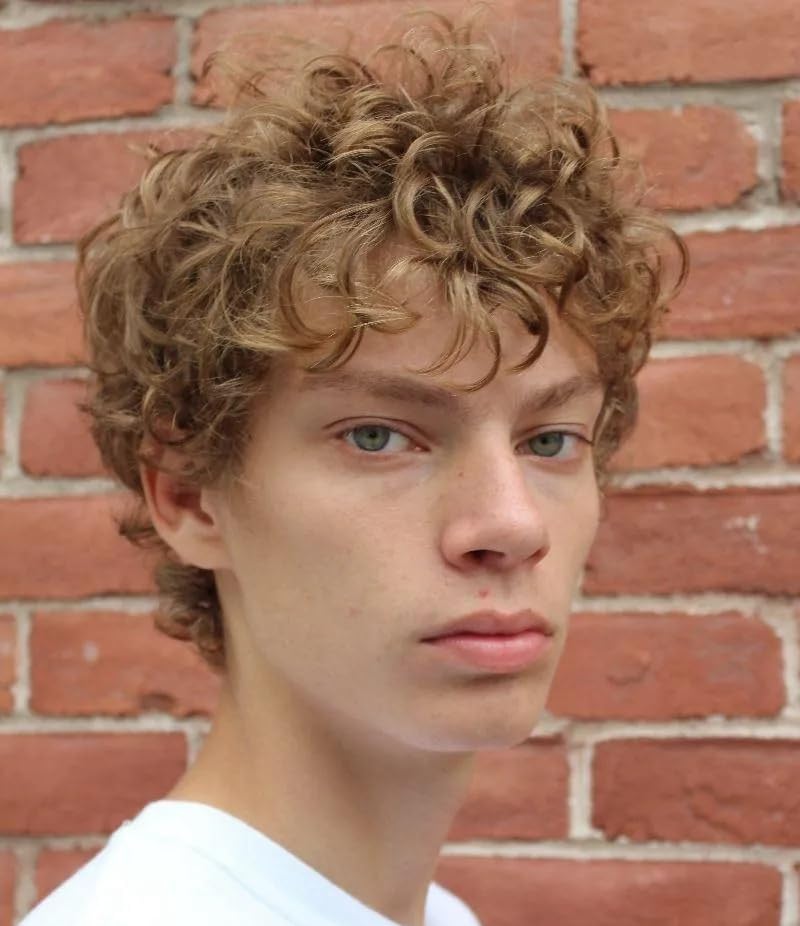 Wiwige Mens Wig Short Curly Blonde Wig Heat Resistant Synthetic Cosplay Replacement Wigs for Men