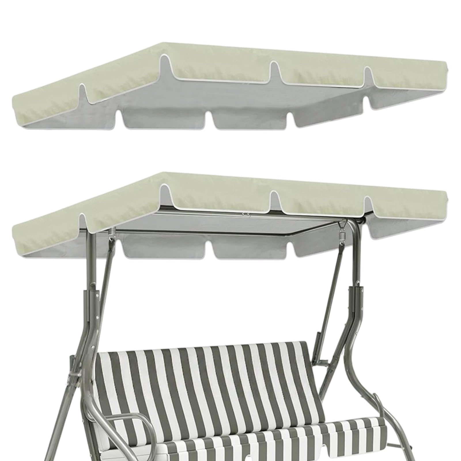 Housse de toit pour balancelle hollywoodienne - Toit universel - Imperméable - Pour balancelle - Blanc crème - 195 x 125 x 15 cm
