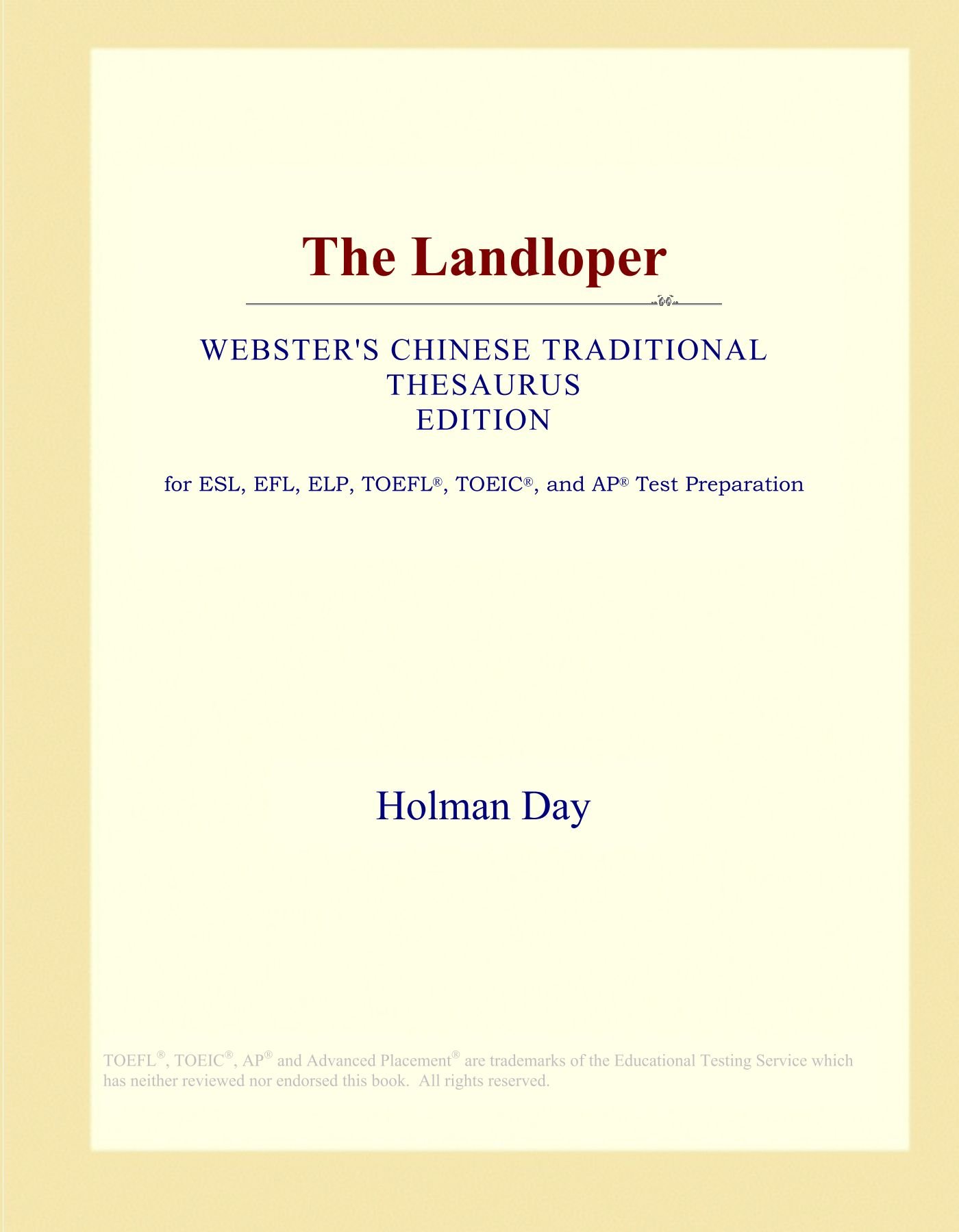 The Landloper (Webster's Chinese Traditional Thesaurus Edition)