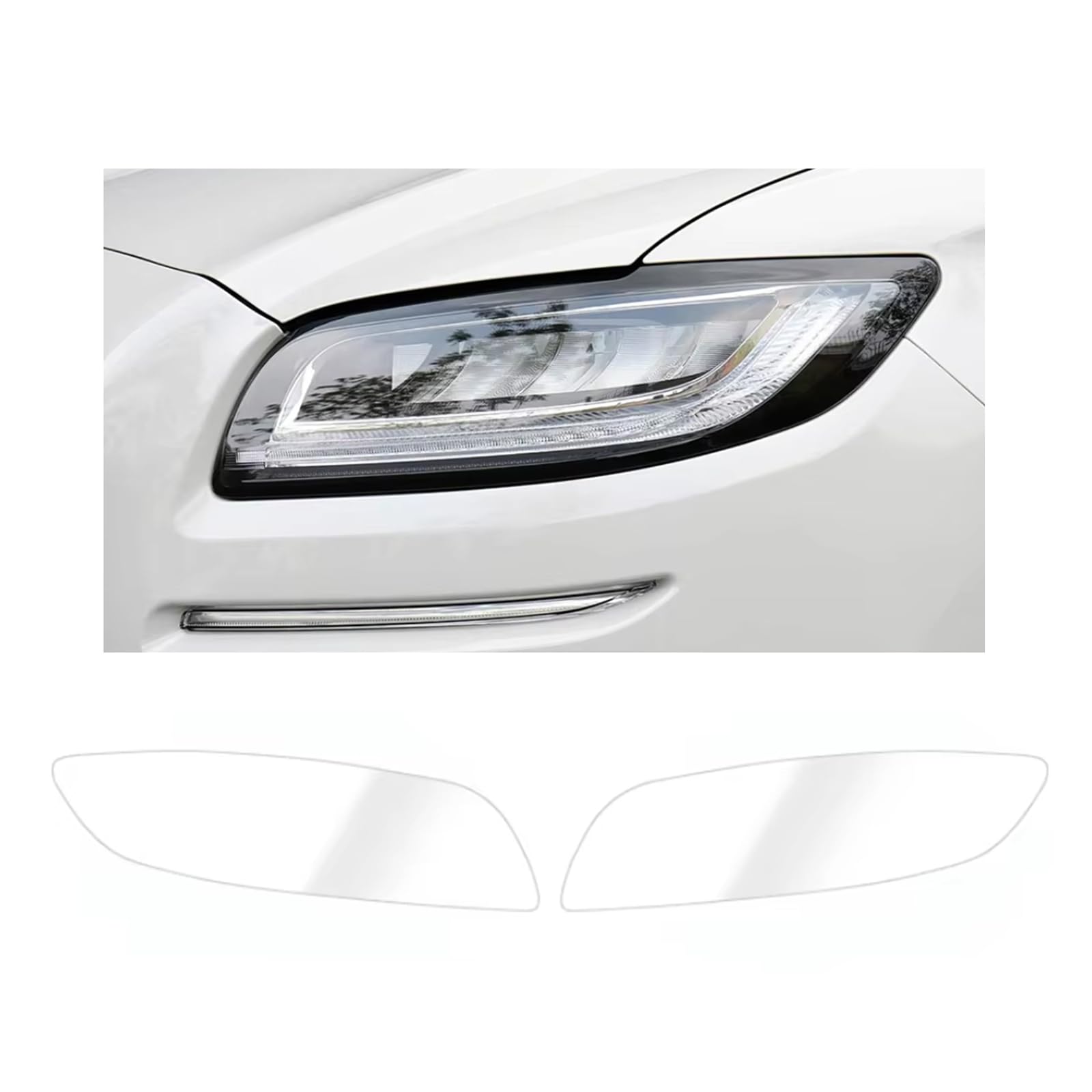 Headlight Film for Lincoln Nautilus 2019-2023, 1Set Transparent/Smoke Black Car Headlight TPU Protective Film