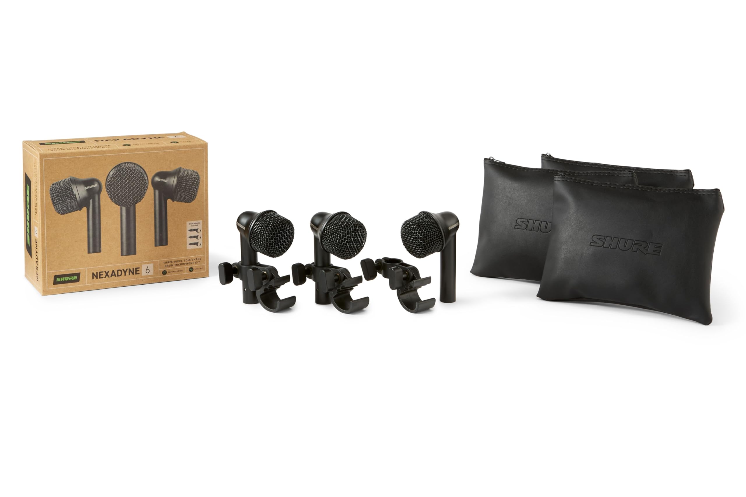 Shure Nexadyne - Micrófono de tambor de 6 tom/caja con tecnología Revonic, micrófono dinámico supercardioide para un rendimiento profesional, aislamiento mejorado y reducción de ruido, transductores