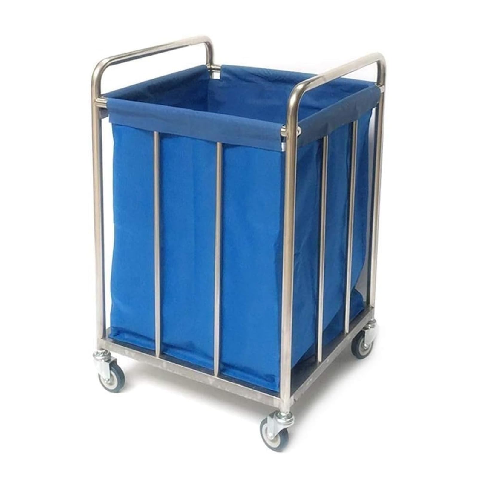 JYBNBBE Stainless Steel Rolling Laundry Cart with Waterproof Bag - Heavy-Duty Hamper on Wheels for Home, Hospital, Hotel & Commercial Laundry Use