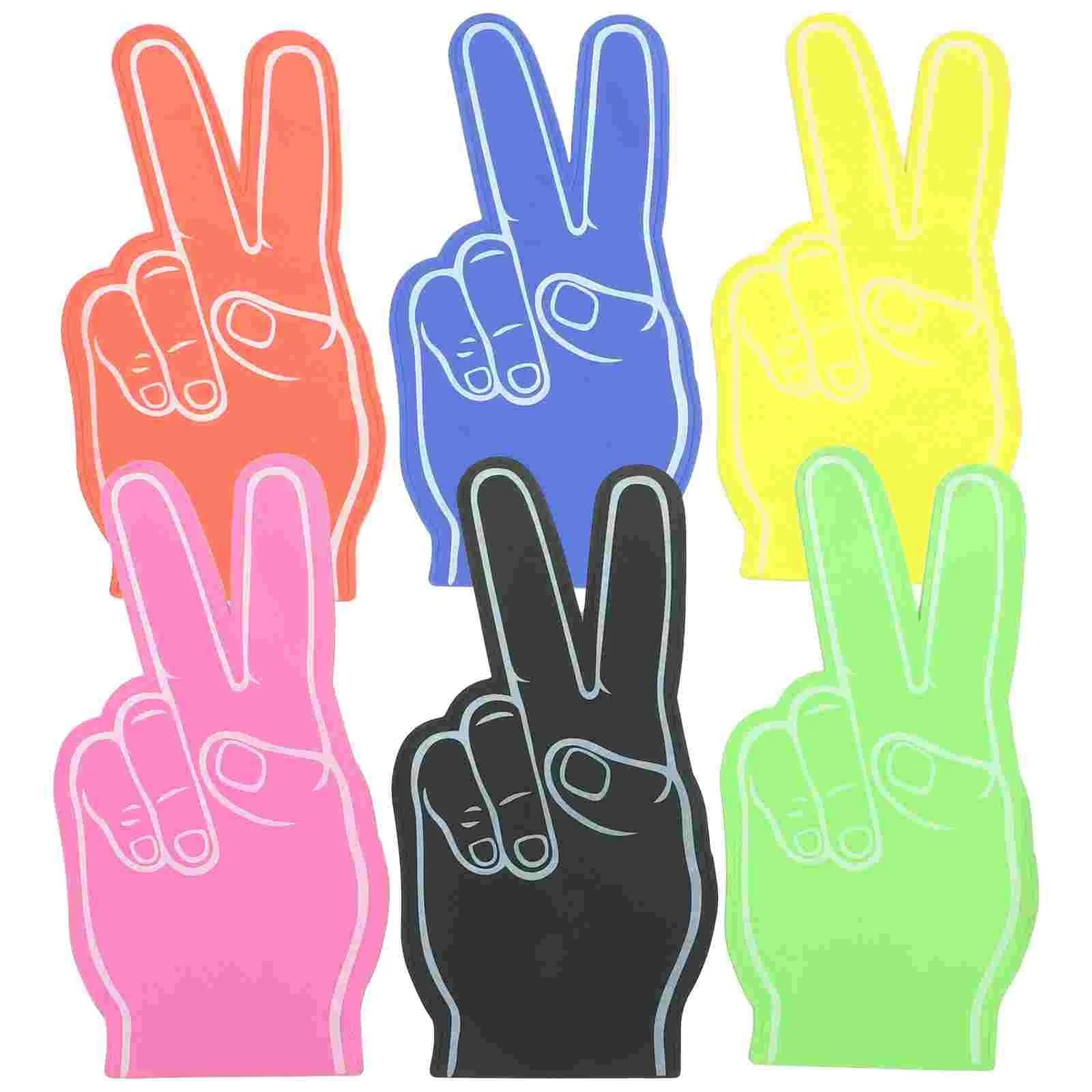 6 Pcs Giant EVA Foam Fingers Cheerleading Props Sports Events Party Supplies Team Hand Cheers Hands Bulk for Parties Celebration