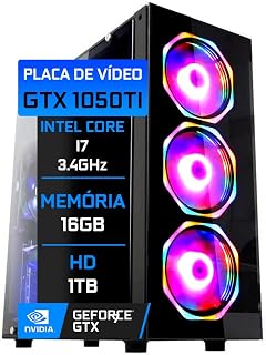 Pc Gamer Blue PC Intel Core i7 16GB HD 1TB GTX 1050TI 4gb - Fonte 500W