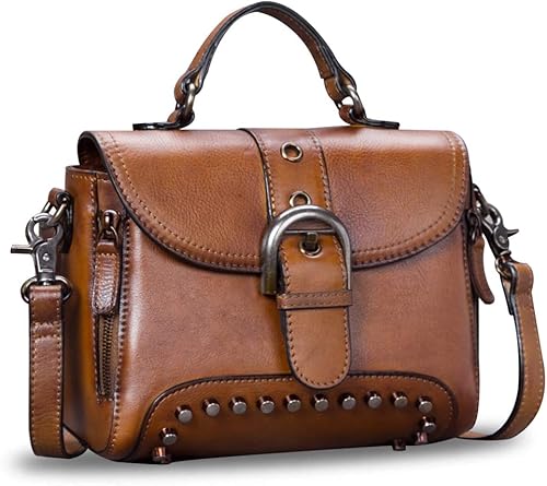 Monederos y bolsos pequeños de cuero genuino para mujer, bolso de hombro de cuero real vintage, bolso cruzado con correa