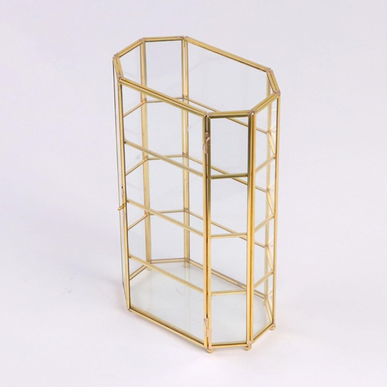 Colaxi Glass Jewelry Box Jewelry Display Case,Birthday Gift,Transparent,Makeup Storage Case Trinket Box Organizer for Bracelet Rings