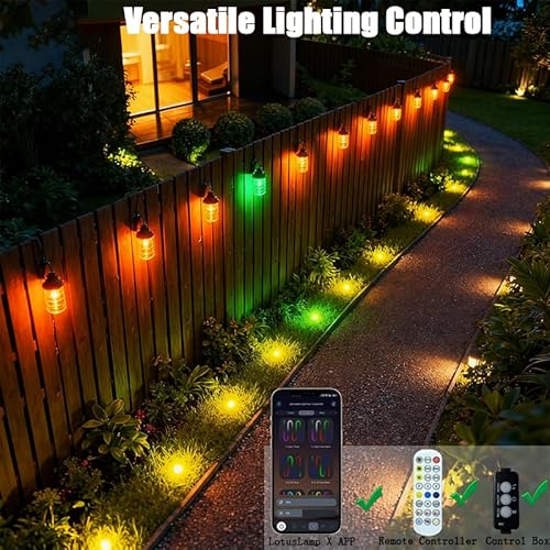 AurNyvaMay Outdoor Ground Lights 31FT Patio Decorations Smart Outdoor Lights 24V with IC+RGB 20 Pathway Light IP67 Waterproof for Christmas Holiday Party APP/Remote Control (unconnectable) — view 4