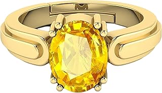 Yellow Sapphire Stone Ring 7.25 CARAT For Wedding & Party Trandy Design Handcrafted Finger