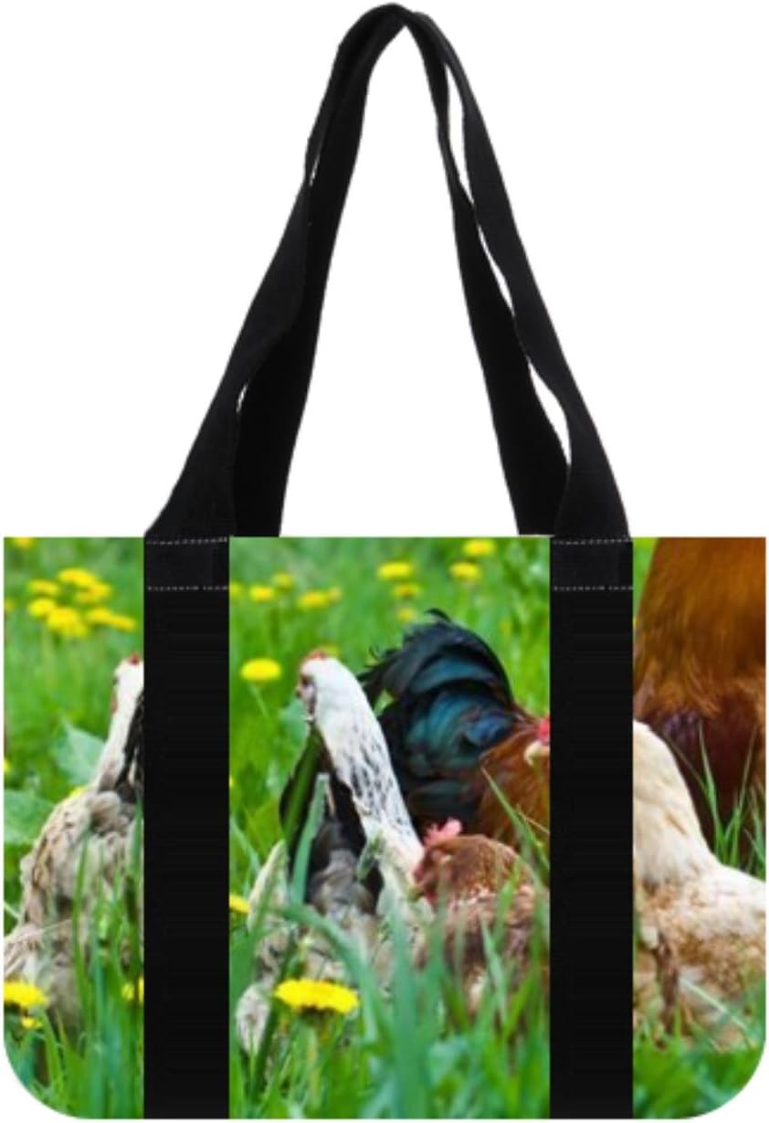 Hen Rooster Chickens Tote Bag Shopping Bag Home & Kitchen
