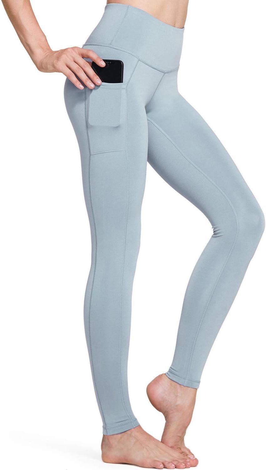 TSLAWomen's Tummy Control Yoga Pants with High Waist and Running Yoga Leggings with Convenient Pockets for Workouts