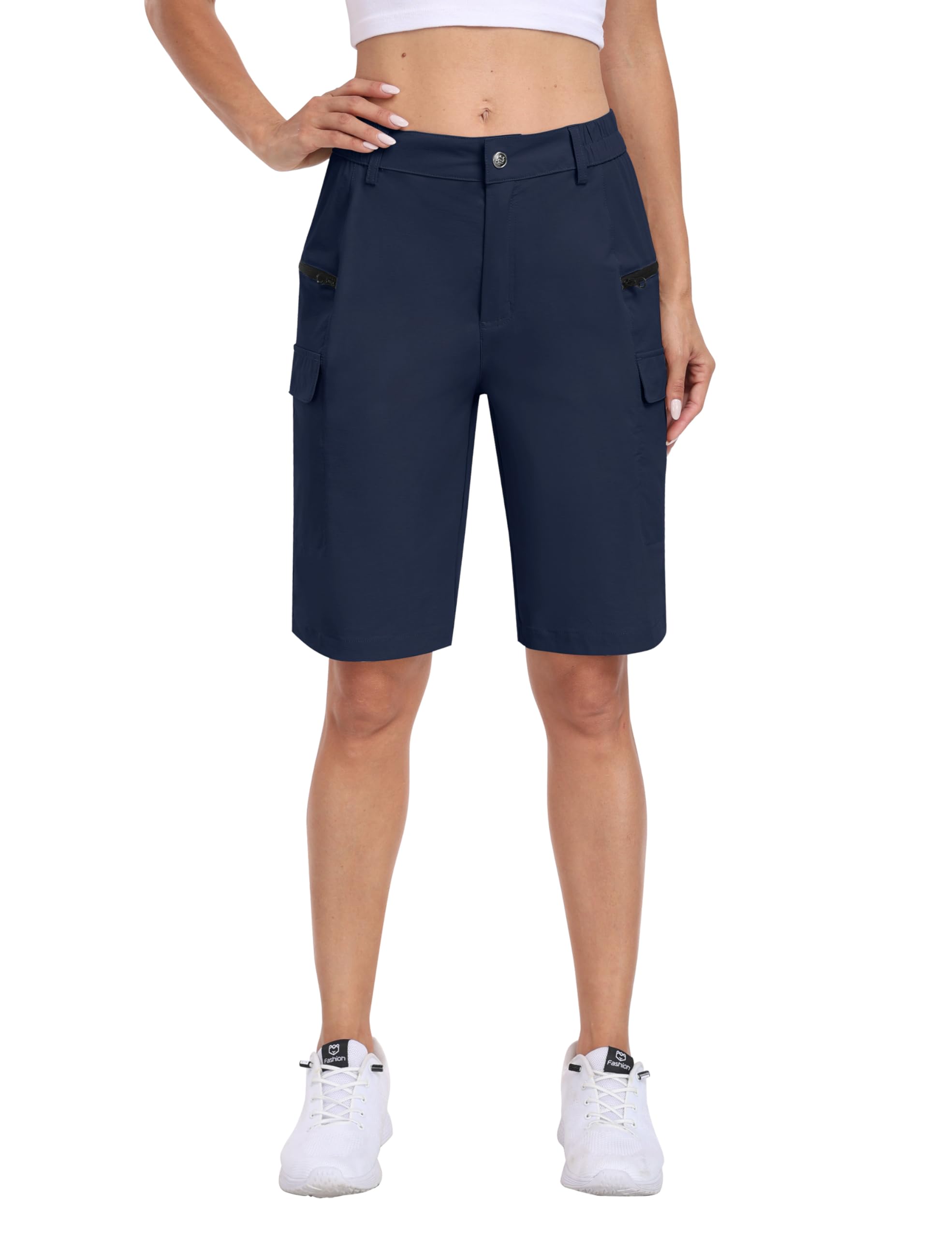 MoFiz Short Cargo Femme Pantalon Randonnée Imperméable Bermuda Short Golf Sport été Shorts avec Poches