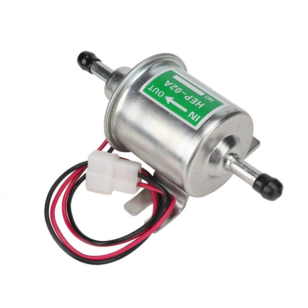 Pompa carburante elettrica, universale 24V Car Boat Pompa carburante elettrica Filtro in linea Benzina Diesel Sostituzione(argento)
