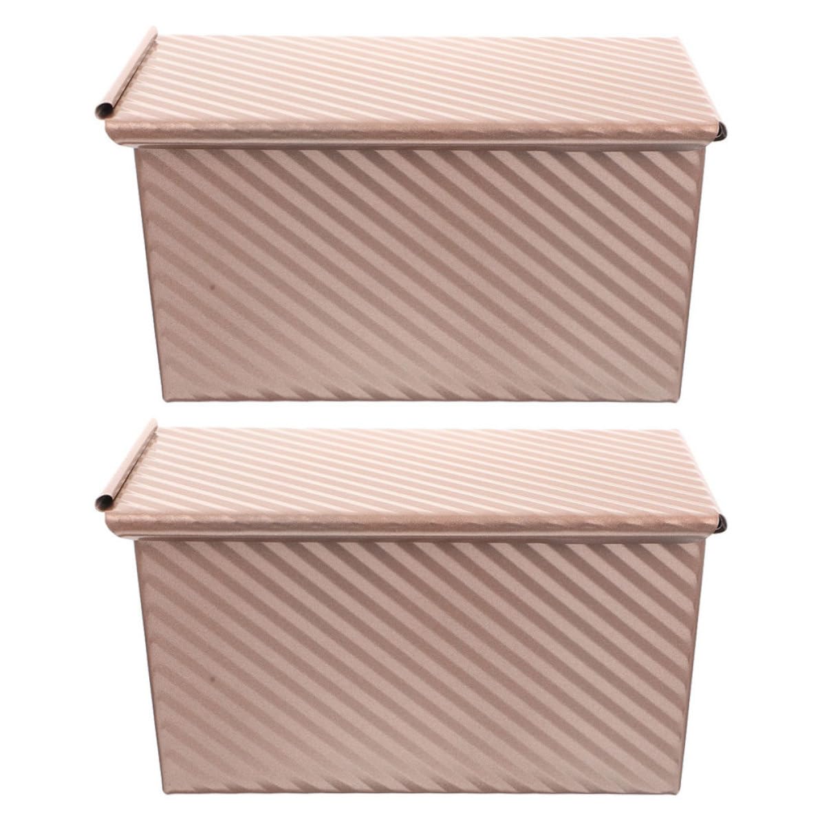 2 Piezas Molde para Pan Antiadherente con Tapa de Acero al Carbono