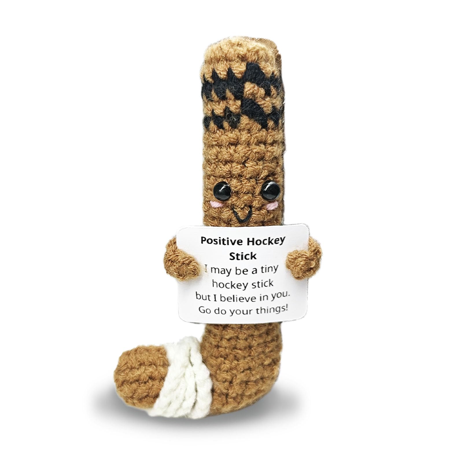 Positive Crochet Hockey,Handmade Collectible Hockey Stick- Emotional Support Decor,Motivational Gift for Hockeys Fans,Player,Coach,Best Friend,Man Cave Sports Decor Accent