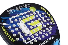 GRANDCOW Raqueta de pádel Raqueta de pádel Superficie de fibra de carbono con núcleo de espuma EVA Memory Flex Foam Raquetas de tenis Pop en forma de diamante (azul)
