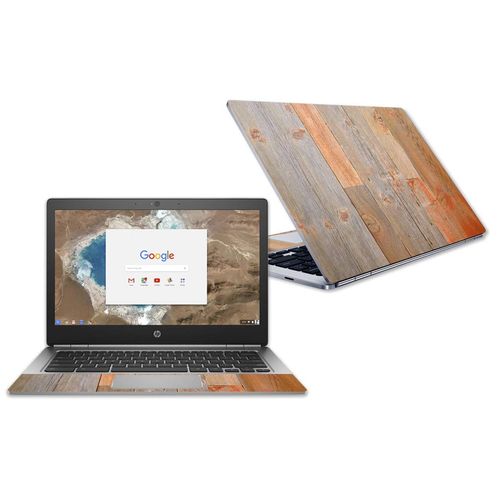 MightySkins Vinyl Skin For HP Chromebook 13 G1 (13.3\" 2018) – Carved Wood Design | Protective Decal Wrap | Easy Apply & Remove