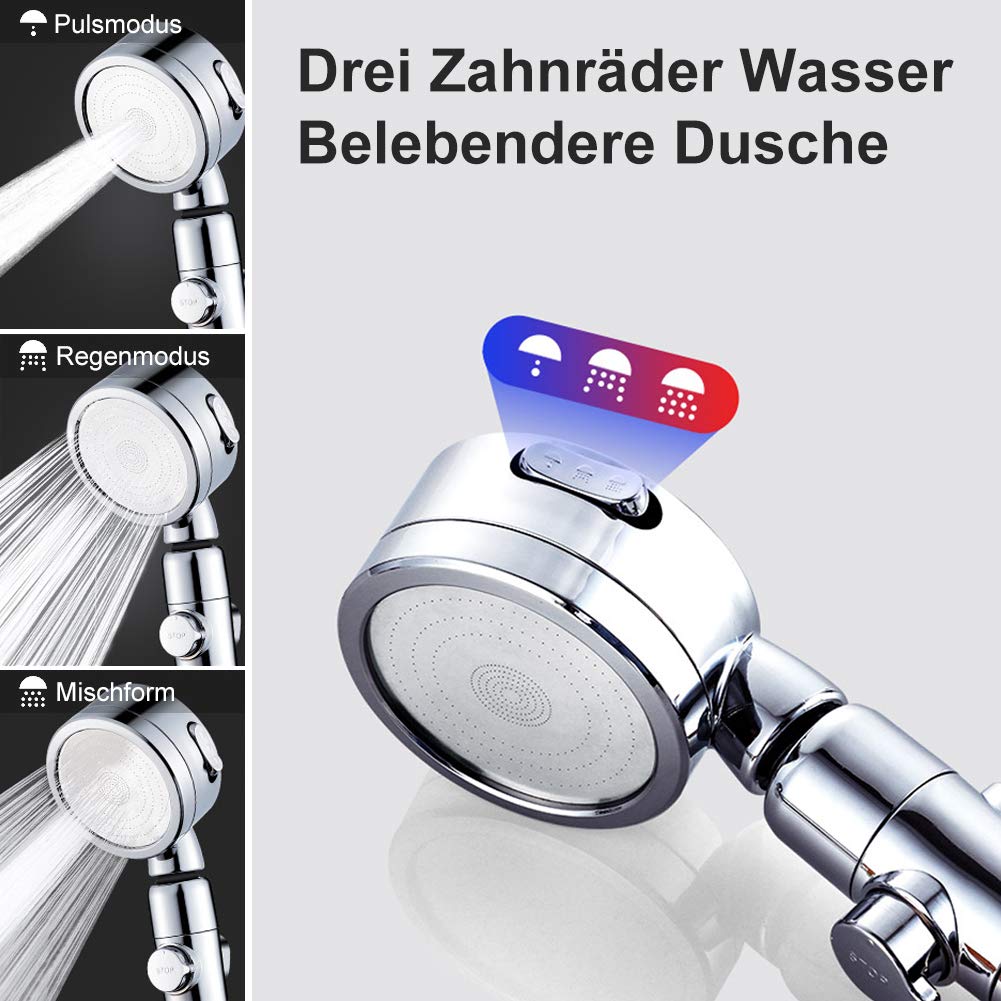 Hochdruck-Handbrause – 3-in-1 Duschkopf, Anti-Kalk Düsen, 150 Cm Schlauch, Für Badewanne, Haustiere, Reinigung