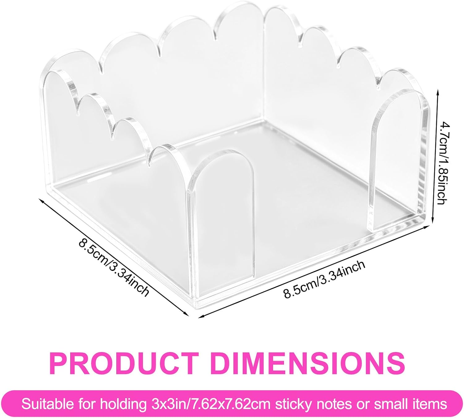 Gosknor 3x3in Thick Acrylic Sticky Note Holder (Transparent)